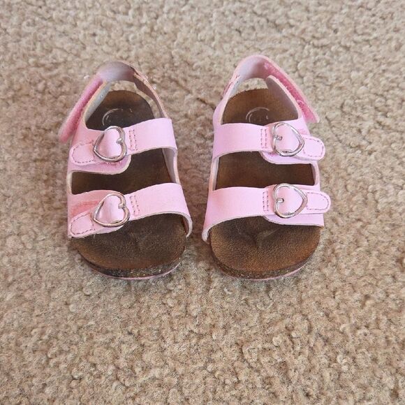 Wonder Nation Heart Pink Strap Sandals Size 4 - Picture 1 of 6